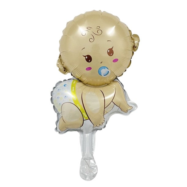 Balon Din Folie Metalizata, Mini Figurina, Tematica Gender Reveal, Ambalaj Individual, Pai Inclus, Umflare Cu Aer Sau Heliu - vivimall.ro