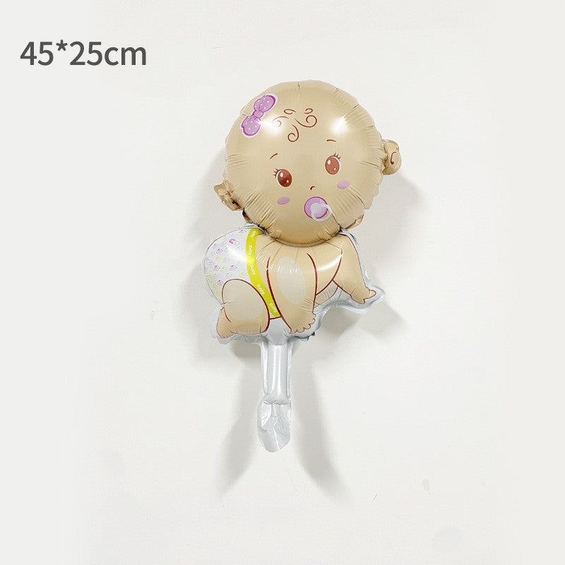 Balon Din Folie Metalizata, Mini Figurina, Tematica Gender Reveal, Ambalaj Individual, Pai Inclus, Umflare Cu Aer Sau Heliu - vivimall.ro