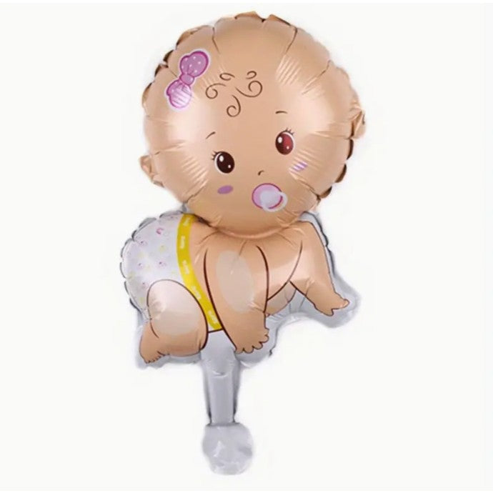 Balon Din Folie Metalizata, Mini Figurina, Tematica Gender Reveal, Ambalaj Individual, Pai Inclus, Umflare Cu Aer Sau Heliu - vivimall.ro