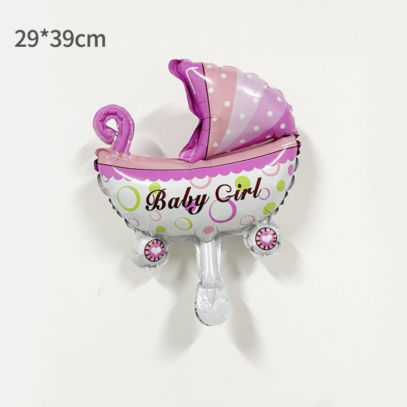 Balon Din Folie Metalizata, Mini Figurina, Tematica Gender Reveal, Ambalaj Individual, Pai Inclus, Umflare Cu Aer Sau Heliu - vivimall.ro
