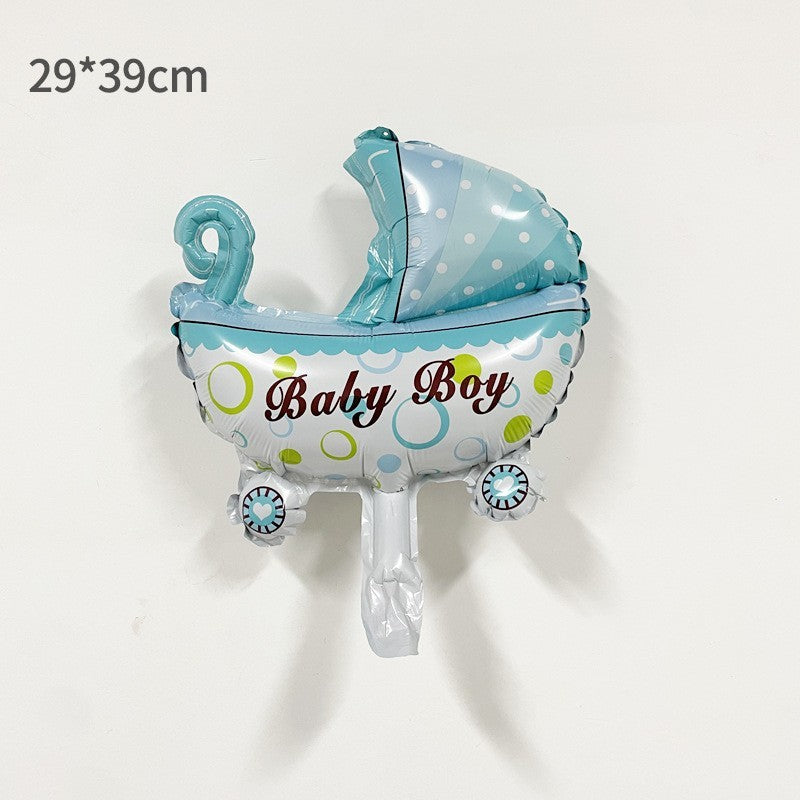 Balon Din Folie Metalizata, Mini Figurina, Tematica Gender Reveal, Ambalaj Individual, Pai Inclus, Umflare Cu Aer Sau Heliu - vivimall.ro