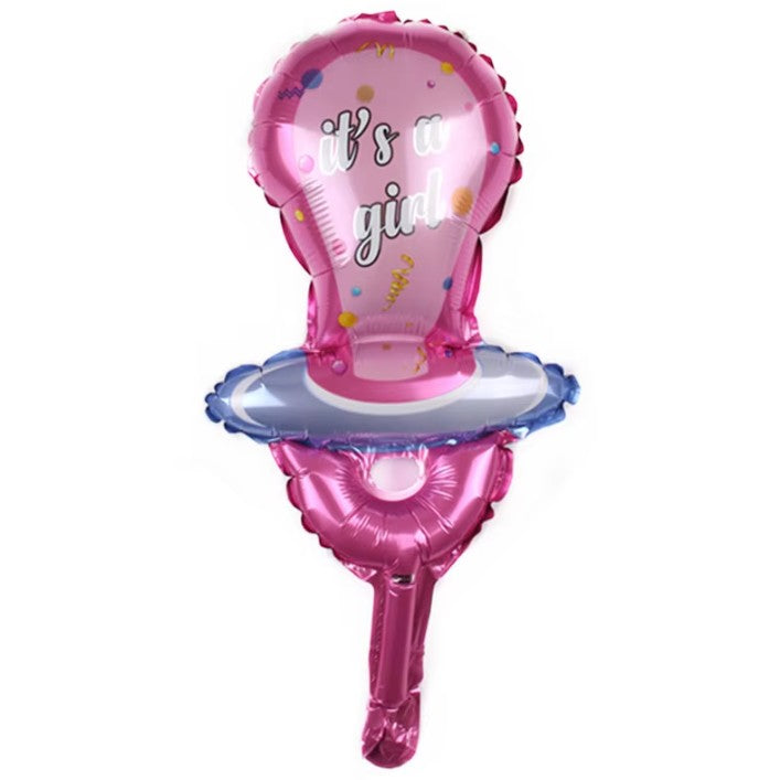Balon Din Folie Metalizata, Mini Figurina, Tematica Gender Reveal, Ambalaj Individual, Pai Inclus, Umflare Cu Aer Sau Heliu - vivimall.ro