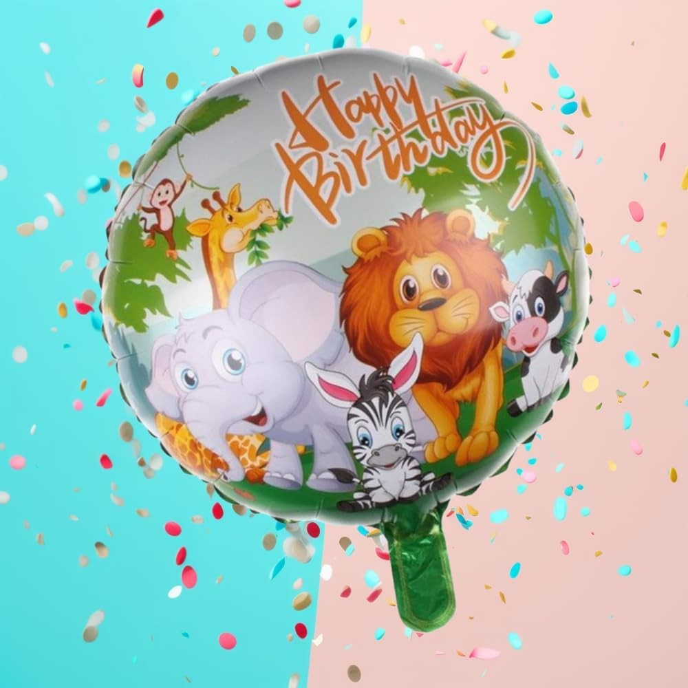 Balon Din Folie Metalizata, Mini Figurina Rotunda, Happy Birthday, Tematica Aniversare, 45 Cm, Ambalaj Individual, Pai Inclus, Umflare Cu Aer Sau Heliu - vivimall.ro