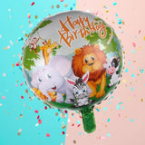 Balon Din Folie Metalizata, Mini Figurina Rotunda, Happy Birthday, Tematica Aniversare, 45 Cm, Ambalaj Individual, Pai Inclus, Umflare Cu Aer Sau Heliu - vivimall.ro