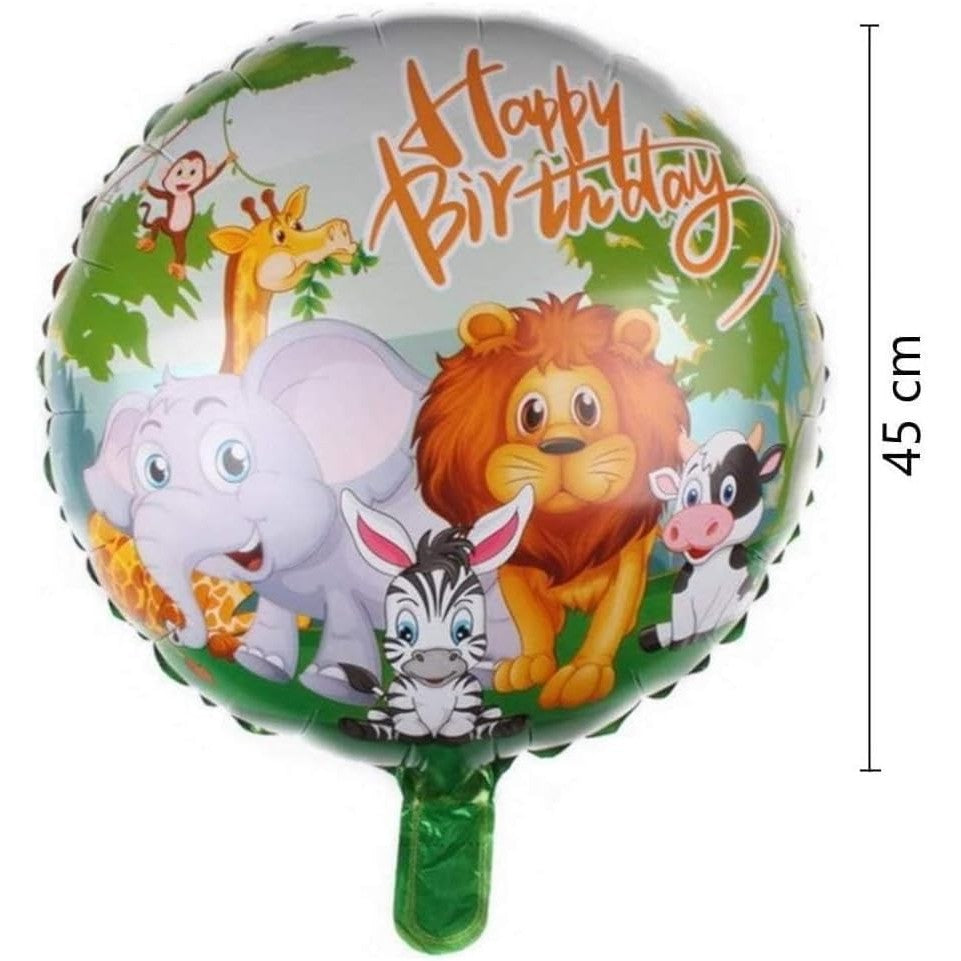 Balon Din Folie Metalizata, Mini Figurina Rotunda, Happy Birthday, Tematica Aniversare, 45 Cm, Ambalaj Individual, Pai Inclus, Umflare Cu Aer Sau Heliu - vivimall.ro