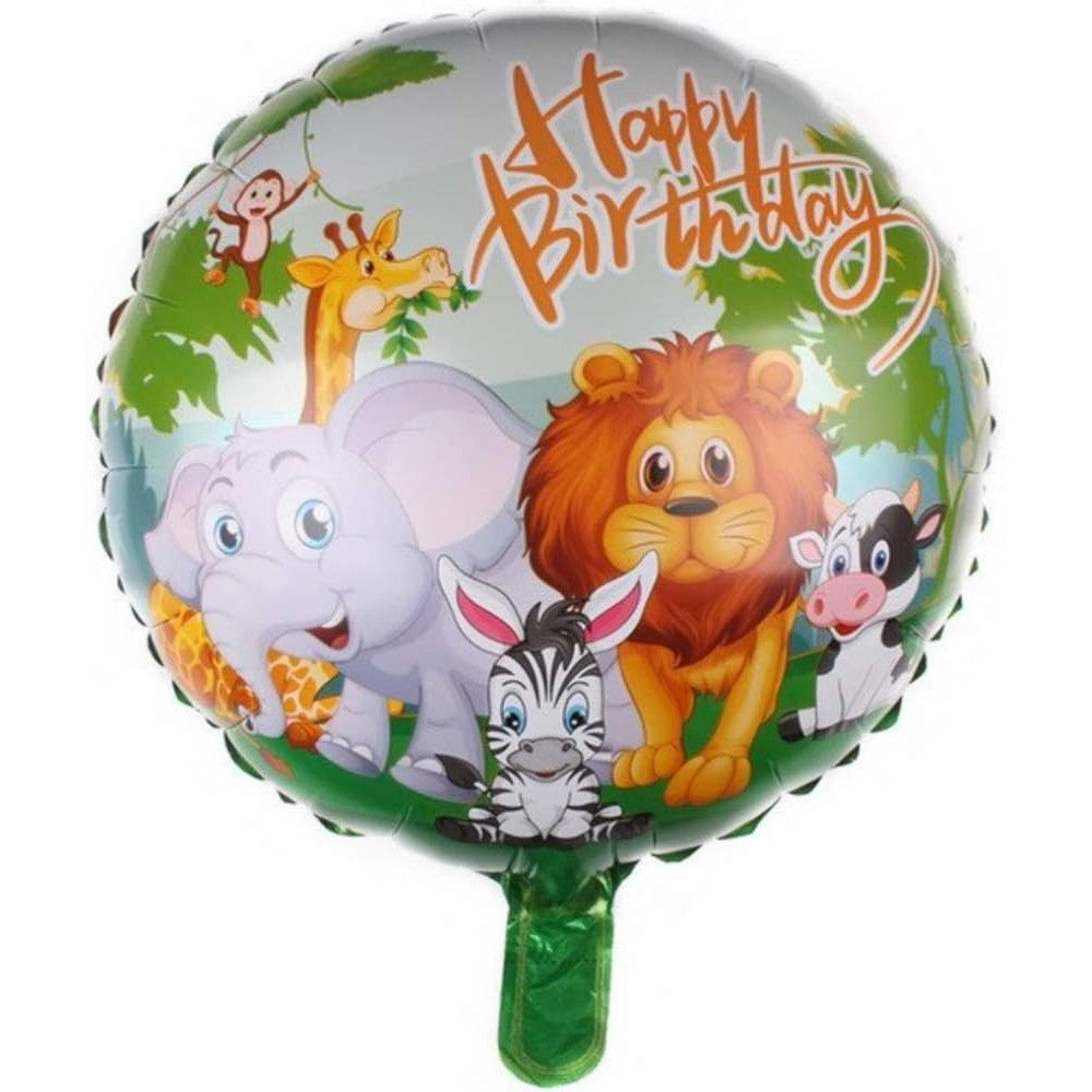 Balon Din Folie Metalizata, Mini Figurina Rotunda, Happy Birthday, Tematica Aniversare, 45 Cm, Ambalaj Individual, Pai Inclus, Umflare Cu Aer Sau Heliu - vivimall.ro