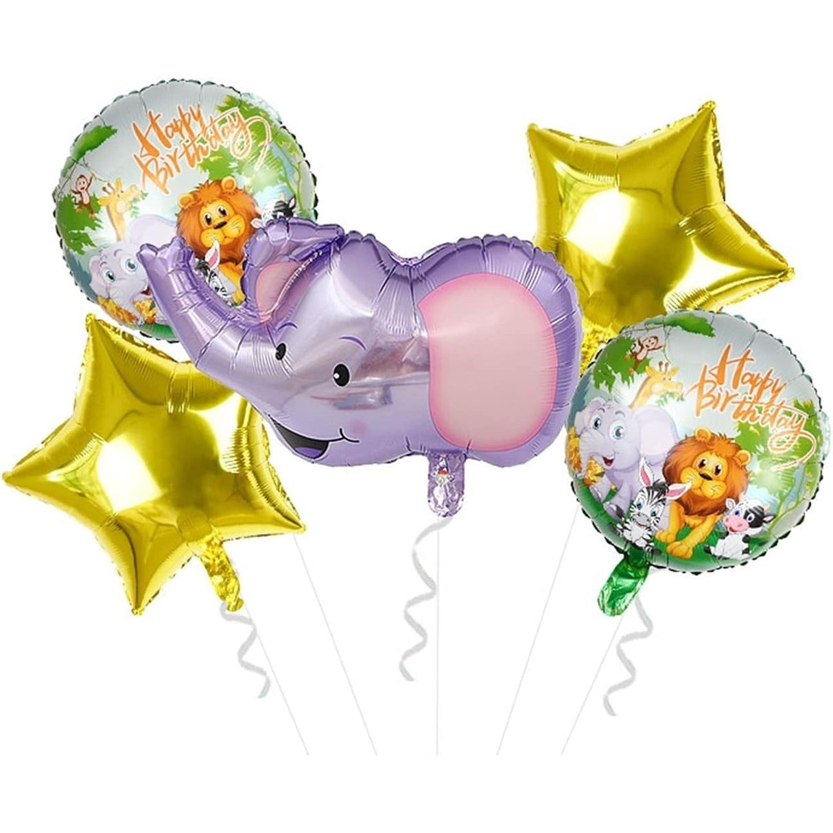 Balon Din Folie Metalizata, Mini Figurina Rotunda, Happy Birthday, Tematica Aniversare, 45 Cm, Ambalaj Individual, Pai Inclus, Umflare Cu Aer Sau Heliu - vivimall.ro