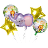 Balon Din Folie Metalizata, Mini Figurina Rotunda, Happy Birthday, Tematica Aniversare, 45 Cm, Ambalaj Individual, Pai Inclus, Umflare Cu Aer Sau Heliu - vivimall.ro