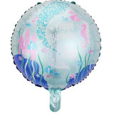 Balon Din Folie Metalizata, Mini Figurina Rotunda, Happy Birthday, Tematica Aniversare, 45 Cm, Ambalaj Individual, Pai Inclus, Umflare Cu Aer Sau Heliu - vivimall.ro