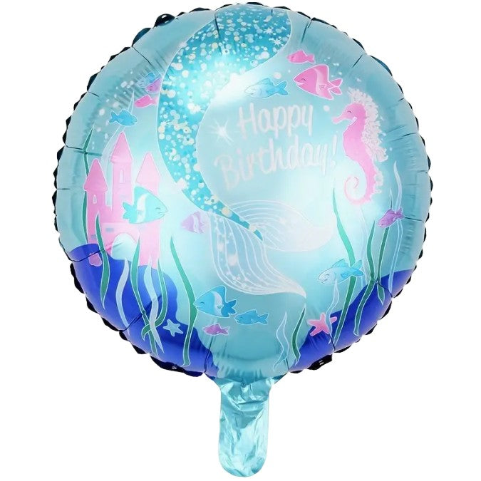 Balon Din Folie Metalizata, Mini Figurina Rotunda, Happy Birthday, Tematica Aniversare, 45 Cm, Ambalaj Individual, Pai Inclus, Umflare Cu Aer Sau Heliu - vivimall.ro
