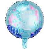 Balon Din Folie Metalizata, Mini Figurina Rotunda, Happy Birthday, Tematica Aniversare, 45 Cm, Ambalaj Individual, Pai Inclus, Umflare Cu Aer Sau Heliu - vivimall.ro