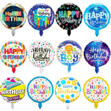 Balon Din Folie Metalizata, Mini Figurina Rotunda, Happy Birthday, Tematica Aniversare, 45 Cm, Ambalaj Individual, Pai Inclus, Umflare Cu Aer Sau Heliu - vivimall.ro