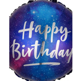 Balon Din Folie Metalizata, Mini Figurina Rotunda, Happy Birthday, Tematica Aniversare, 45 Cm, Ambalaj Individual, Pai Inclus, Umflare Cu Aer Sau Heliu - vivimall.ro