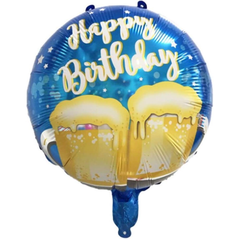 Balon Din Folie Metalizata, Mini Figurina Rotunda, Happy Birthday, Tematica Aniversare, 45 Cm, Ambalaj Individual, Pai Inclus, Umflare Cu Aer Sau Heliu - vivimall.ro