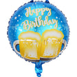 Balon Din Folie Metalizata, Mini Figurina Rotunda, Happy Birthday, Tematica Aniversare, 45 Cm, Ambalaj Individual, Pai Inclus, Umflare Cu Aer Sau Heliu - vivimall.ro