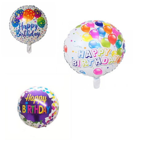 Set 3 Baloane Din Folie Metalizata, Mini Figurina Rotunda, 45 Cm, Ambalaj Individual, Pai Inclus, Umflare Cu Aer Sau Cu Heliu - vivimall.ro