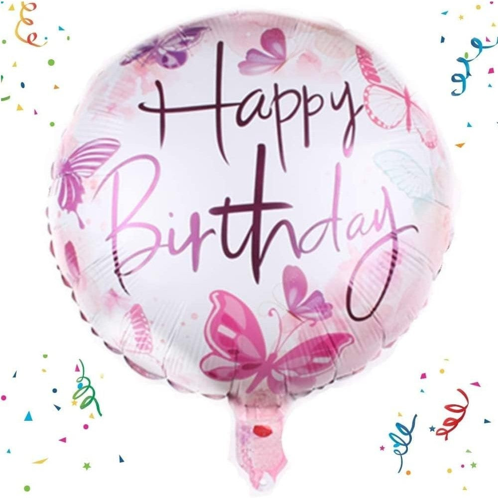 Balon Din Folie Metalizata, Mini Figurina Rotunda, Tema Aniversare, 45 Cm, Ambalaj Individual, Pai Inclus, Umflare Cu Aer Sau Heliu - vivimall.ro