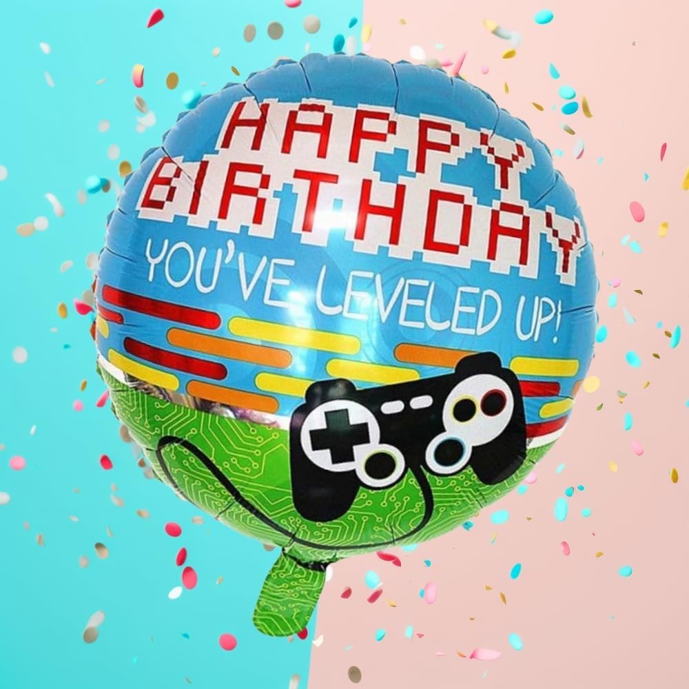 Balon Din Folie Metalizata, Mini Figurina Rotunda, Tema Aniversare, 45 Cm, Ambalaj Individual, Pai Inclus, Umflare Cu Aer Sau Heliu - vivimall.ro