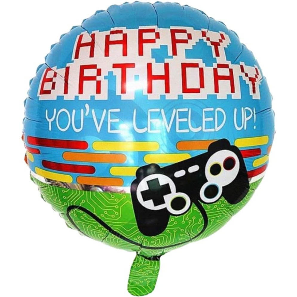 Balon Din Folie Metalizata, Mini Figurina Rotunda, Tema Aniversare, 45 Cm, Ambalaj Individual, Pai Inclus, Umflare Cu Aer Sau Heliu - vivimall.ro