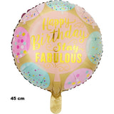 Balon Din Folie Metalizata, Mini Figurina Rotunda, Tematica Aniversare, 45 Cm, Ambalaj Individual, Pai Inclus, Umflare Cu Aer Sau Heliu - vivimall.ro