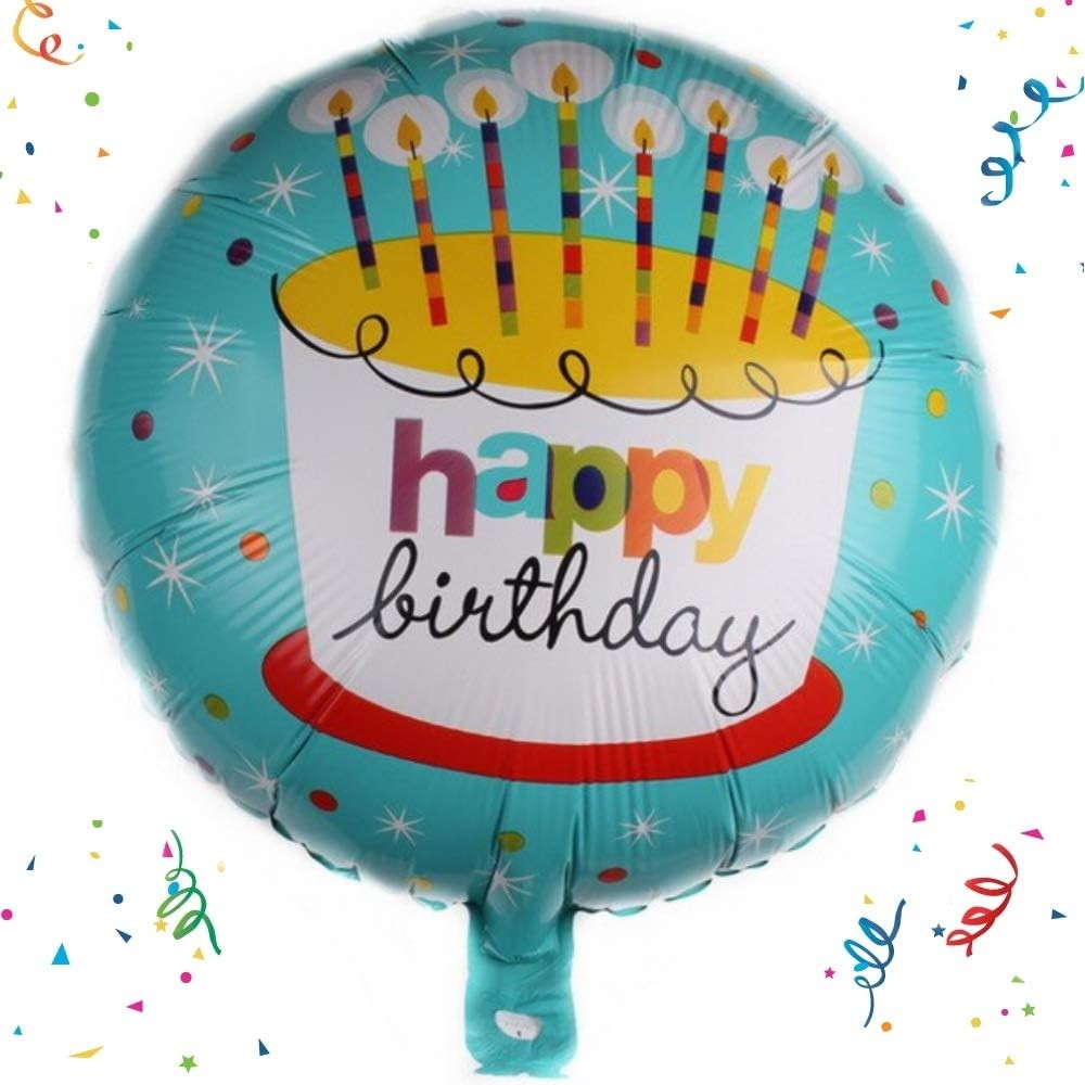 Balon Din Folie Metalizata, Mini Figurina Rotunda, Tema Aniversare, 45 Cm, Ambalaj Individual, Pai Inclus, Umflare Cu Aer Sau Heliu - vivimall.ro