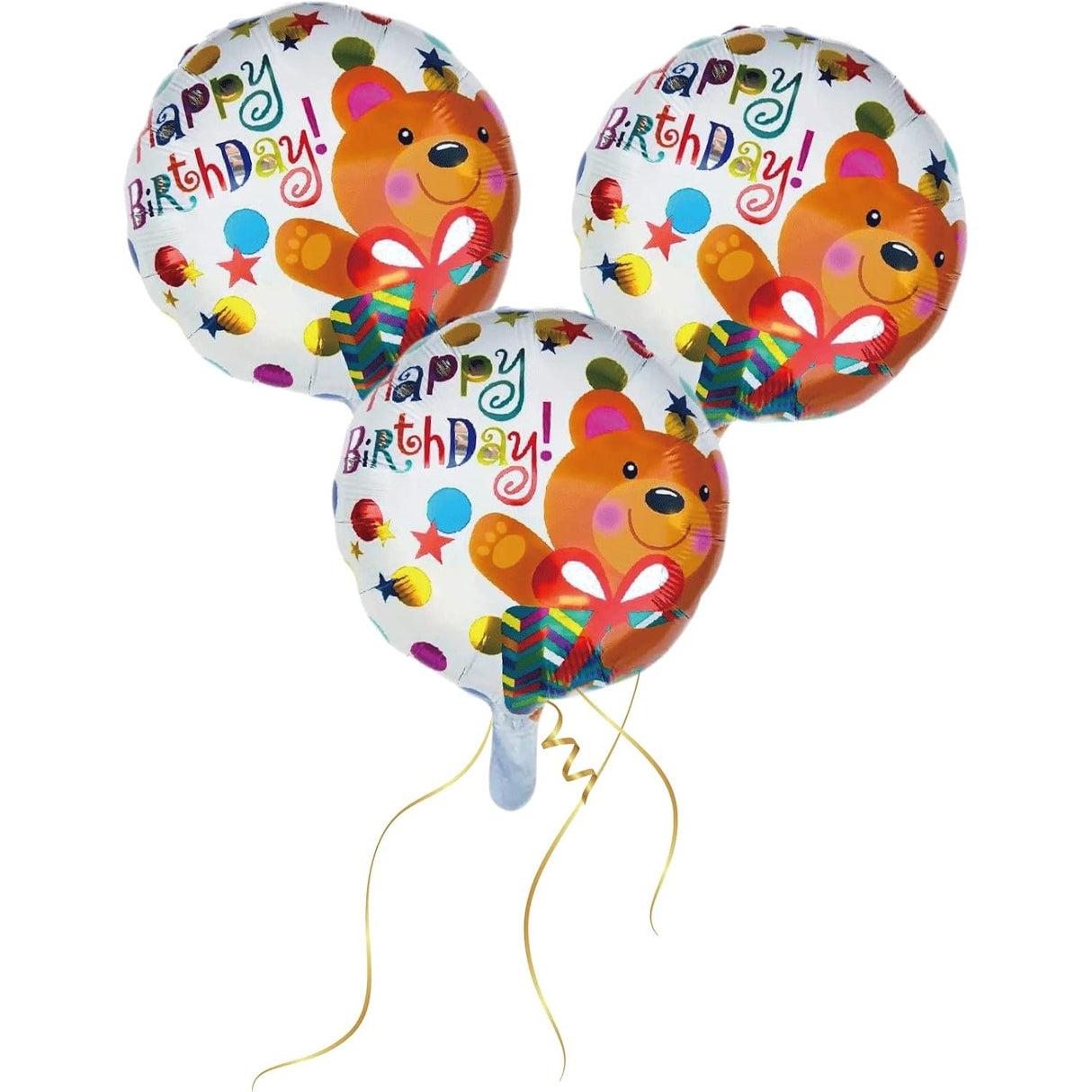 Balon Din Folie Metalizata, Mini Figurina Rotunda, Tema Aniversare, 45 Cm, Ambalaj Individual, Pai Inclus, Umflare Cu Aer Sau Heliu - vivimall.ro