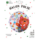 Balon Din Folie Metalizata, Mini Figurina Rotunda, Tema Aniversare, 45 Cm, Ambalaj Individual, Pai Inclus, Umflare Cu Aer Sau Heliu - vivimall.ro