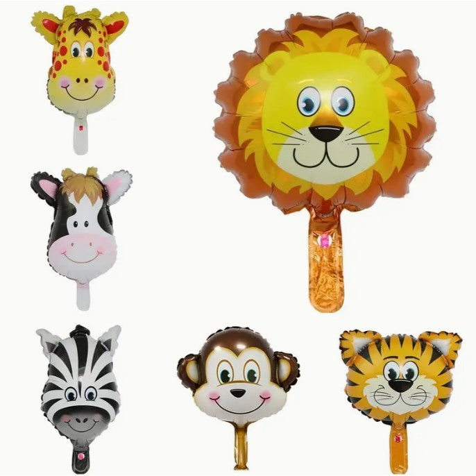 Balon Din Folie Metalizata, Mini Figurine Animalute, Tematica Aniversare, Ambalaj Individual, Pai Inclus, Umflare Cu Aer Sau Heliu - vivimall.ro