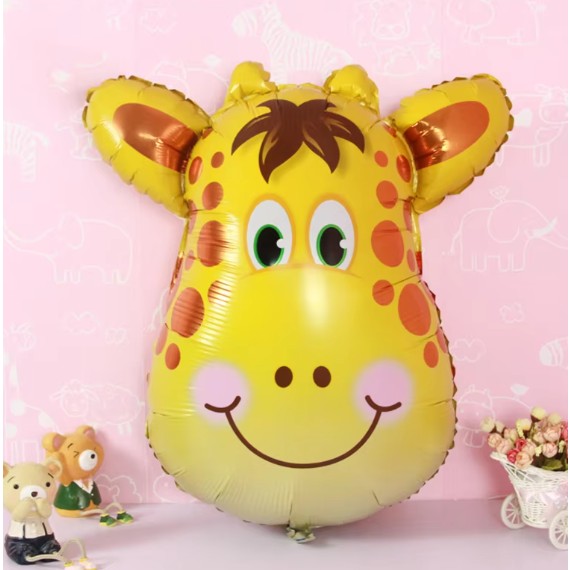 Balon Din Folie Metalizata, Mini Figurine Animalute, Tematica Aniversare, Ambalaj Individual, Pai Inclus, Umflare Cu Aer Sau Heliu - vivimall.ro