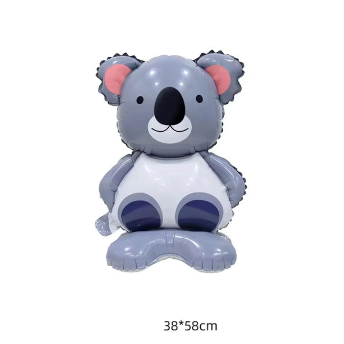 Balon Din Folie Metalizata, Mini Figurine Animalute, Tematica Aniversare, Ambalaj Individual, Pai Inclus, Umflare Cu Aer Sau Heliu
