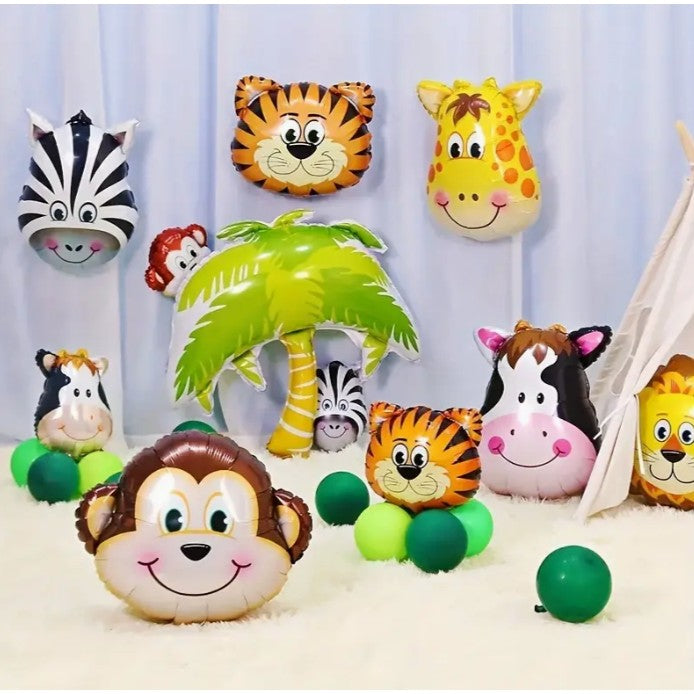Balon Din Folie Metalizata, Mini Figurine Animalute, Tematica Aniversare, Ambalaj Individual, Pai Inclus, Umflare Cu Aer Sau Heliu - vivimall.ro