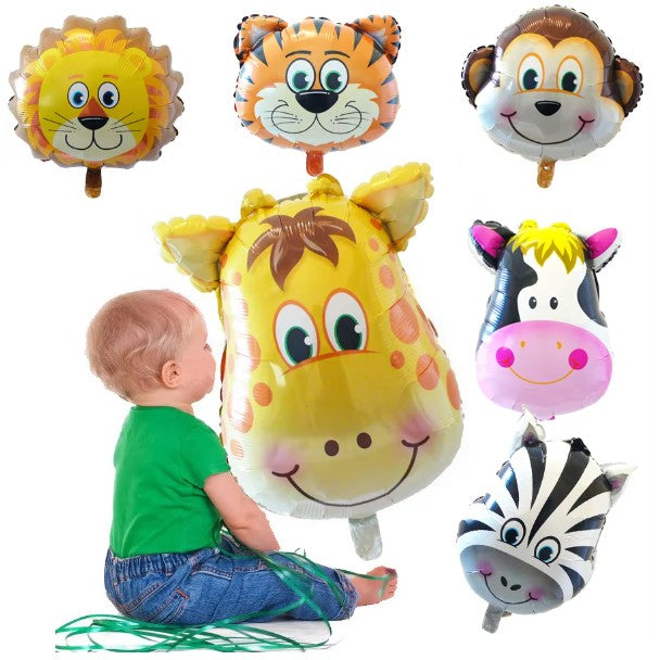 Balon Din Folie Metalizata, Mini Figurine Animalute, Tematica Aniversare, Ambalaj Individual, Pai Inclus, Umflare Cu Aer Sau Heliu - vivimall.ro