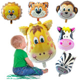 Balon Din Folie Metalizata, Mini Figurine Animalute, Tematica Aniversare, Ambalaj Individual, Pai Inclus, Umflare Cu Aer Sau Heliu - vivimall.ro