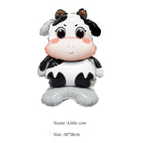 Balon Din Folie Metalizata, Mini Figurine Animalute, Tematica Aniversare, Ambalaj Individual, Pai Inclus, Umflare Cu Aer Sau Heliu
