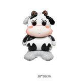 Balon Din Folie Metalizata, Mini Figurine Animalute, Tematica Aniversare, Ambalaj Individual, Pai Inclus, Umflare Cu Aer Sau Heliu