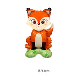 Balon Din Folie Metalizata, Mini Figurine Animalute, Tematica Aniversare, Ambalaj Individual, Pai Inclus, Umflare Cu Aer Sau Heliu