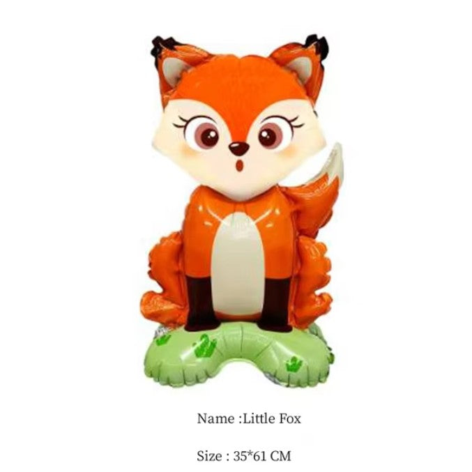 Balon Din Folie Metalizata, Mini Figurine Animalute, Tematica Aniversare, Ambalaj Individual, Pai Inclus, Umflare Cu Aer Sau Heliu