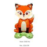 Balon Din Folie Metalizata, Mini Figurine Animalute, Tematica Aniversare, Ambalaj Individual, Pai Inclus, Umflare Cu Aer Sau Heliu