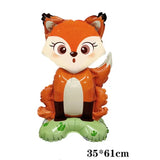 Balon Din Folie Metalizata, Mini Figurine Animalute, Tematica Aniversare, Ambalaj Individual, Pai Inclus, Umflare Cu Aer Sau Heliu