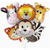 Balon Din Folie Metalizata, Mini Figurine Animalute, Tematica Aniversare, Ambalaj Individual, Pai Inclus, Umflare Cu Aer Sau Heliu