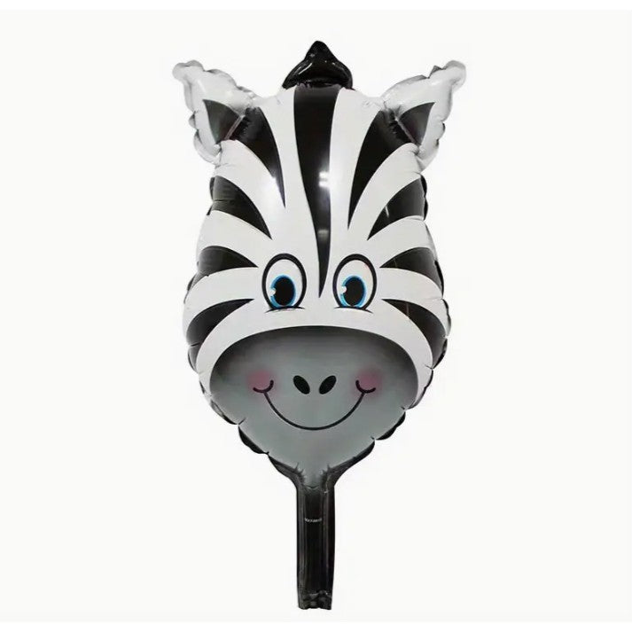 Balon Din Folie Metalizata, Mini Figurine Animalute, Tematica Aniversare, Ambalaj Individual, Pai Inclus, Umflare Cu Aer Sau Heliu