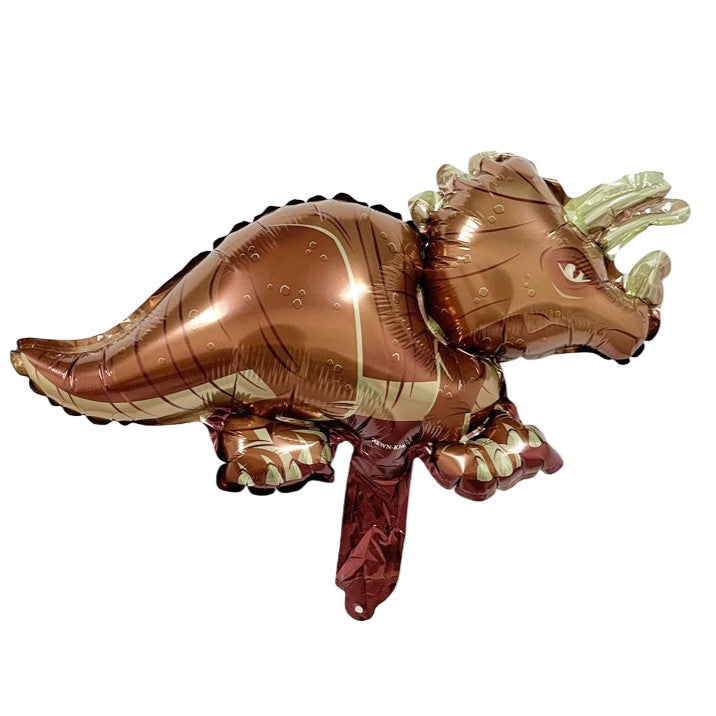 Balon Din Folie Metalizata, Mini Figurine Dinozauri, Tematica Aniversare, Ambalaj Individual, Pai Inclus, Umflare Cu Aer Sau Heliu