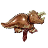 Balon Din Folie Metalizata, Mini Figurine Dinozauri, Tematica Aniversare, Ambalaj Individual, Pai Inclus, Umflare Cu Aer Sau Heliu