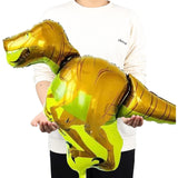 Balon din Folie Metalizata, Flippy, Mini Figurine Dinozauri, Model Velociraptor, Tematica Aniversare, 48x43 cm, Ambalaj Individual, Pai Inclus, Umflare cu Aer sau Heliu, Multicolor