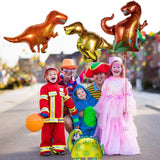 Balon din Folie Metalizata, Flippy, Mini Figurine Dinozauri, Model Velociraptor, Tematica Aniversare, 48x43 cm, Ambalaj Individual, Pai Inclus, Umflare cu Aer sau Heliu, Multicolor