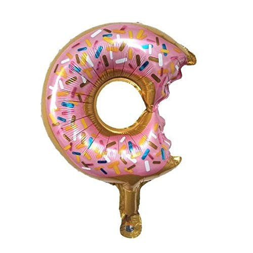 Balon din Folie Metalizata, Flippy, Mini Figurine Dulciuri, Model Gogoasa Muscata, Tematica Aniversare, 45x25 cm, Ambalaj Individual, Pai Inclus, Umflare cu Aer sau Heliu, Multicolor