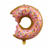 Balon din Folie Metalizata, Flippy, Mini Figurine Dulciuri, Model Gogoasa Muscata, Tematica Aniversare, 45x25 cm, Ambalaj Individual, Pai Inclus, Umflare cu Aer sau Heliu, Multicolor