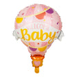 Balon din Folie Metalizata, Vivimall, Mini Figurine, Model Balon cu Aer Cald Fetita, Tematica Welcome Baby, 80x62 cm, Ambalaj Individual, Pai Inclus, Umflare cu Aer sau Heliu, Roz - vivimall.ro