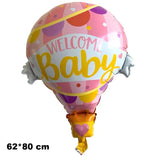 Balon din Folie Metalizata, Vivimall, Mini Figurine, Model Balon cu Aer Cald Fetita, Tematica Welcome Baby, 80x62 cm, Ambalaj Individual, Pai Inclus, Umflare cu Aer sau Heliu, Roz - vivimall.ro