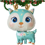 Balon Din Folie Metalizata, Mini Figurine, Model Cerb, Tematica Aniversare, Ambalaj Individual, Pai Inclus, Umflare Cu Aer Sau Heliu,